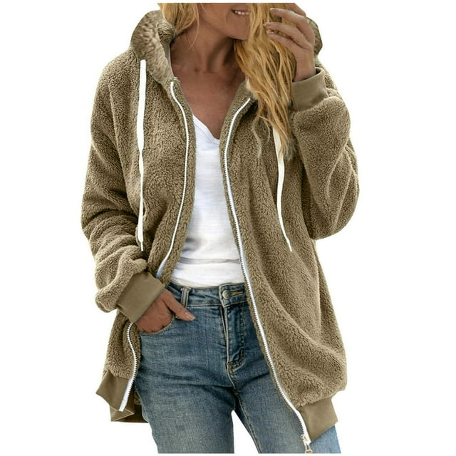 cllios Womens Winter Fuzzy Fleece Jacket Hooded Color Block Patchwork Cardigan Coats Oversized Fluffy Sherpa Outerwear with Pockets