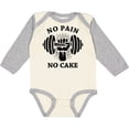 thumbnail image 3 of Inktastic No Pain No Cake BLK Boys or Girls Long Sleeve Baby Bodysuit, 3 of 5