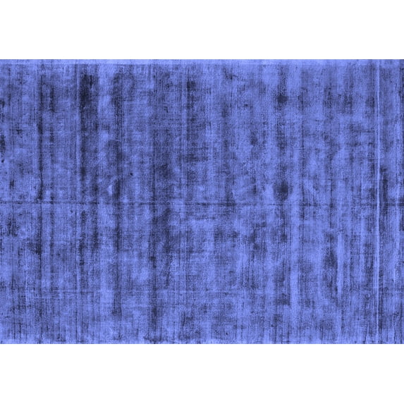 Ahgly Company Indoor Rectangle Abstract Blue Contemporary Area Rugs, 7' x 10'