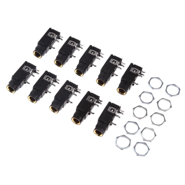 CIMAXIC 10 Pcs Connecteur de Prise Mono Guitare 1/4 Pouce 6.35mm Prise de Sortie Prise Femelle pour Accessoires de Guitare Électrique Acoustique