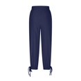 thumbnail image 4 of Women Cotton Linen Baggy Palazzo Harem Pants Drawstring Wide Leg Elastic Waist Beach Yoga Trousers Casual Lounge Pants 2026 Vacation Navy M, 4 of 7