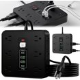 thumbnail image 1 of Barre d'Alimentation 16-en-1 avec Interrupteur et Protection contre les Surtensions, Rallonge de Voyage avec Ports USB, Rallonge Électrique pour Prise, Rallonge 6,5 Pi Interrupteur Marche/arrêt, 1 of 7