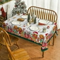 thumbnail image 2 of Christmas Tablecloth 60×84 Inch Rectangular, Green Gingerbread Man Cute Christmas Bear Ball Ornaments Washable Table Cover for Party Picnic Dinner Decor, 2 of 6