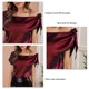 thumbnail image 3 of Blusa sin mangas con hombros descubiertos y color liso para mujer, jersey con lazo, blusa con lazo de Color puro, Top rojo vino S, 3 of 6