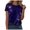Dark Purple, variant on Womens 3/4 Sleeve T Shirts Galaxy Starry Sky Print Crew Neck Loose Fit Casual Summer Tops