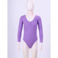 thumbnail image 5 of ZDHoor Girls Long Sleeve Leotard Kids Bodysuit for Dance Gymnastics Costume 3-14 Years Light Purple 5-6, 5 of 7