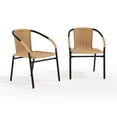 thumbnail image 2 of BizChair Set of 2 Commercial Grade Beige Rattan Indoor-Outdoor Restaurant Stack Chairs, 2 of 13