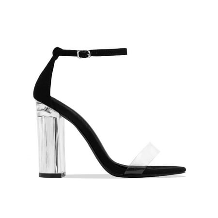 

Gomelly Ladies Heeled Sandals Beach Dress Sandal Ankle Strap High Heels Comfort Pumps Women Womens Black 7