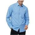 thumbnail image 1 of pstuiky Camisas de manga larga abrigadas para hombre, Camisa informal y moderna de manga larga con solapa y botones en color liso para hombre Tops de talla grande para hombre l, 1 of 4