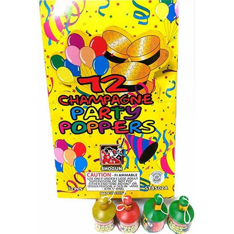 72pc Multi Color Party Poppers