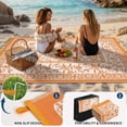 thumbnail image 5 of Soonbuy 9x12 FT Outdoor Rug, Waterproof Reversible Plastic Straw Outdoor Patio Rug, Botanical Grove Vintage Cottage Outdoor Area Rug Carpet for RV, Deck, Picnic, Beach, Backyard, 5 of 8