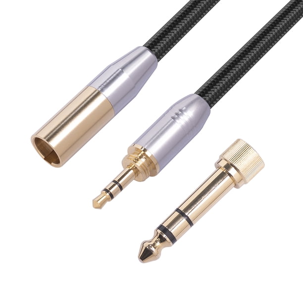 Cable auxiliar de 3 m con núcleo de cobre completo macho Kuymtek a Mini Cable adaptador XLR con protector de papel de aluminio Cable adaptador para Audífonos de cám