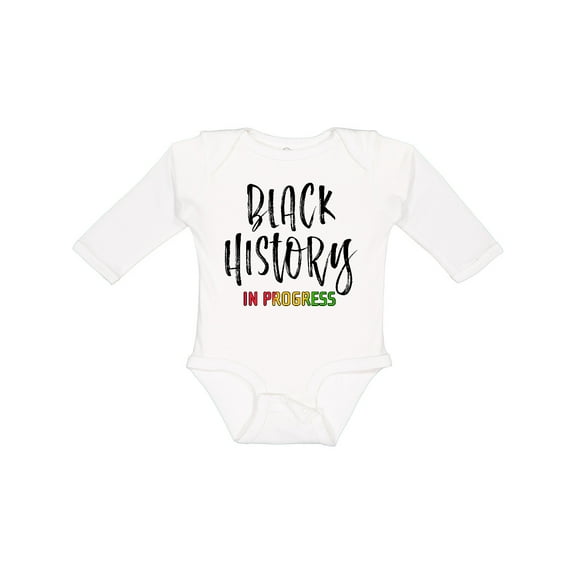 Inktastic Black History In Progress Boys or Girls Long Sleeve Baby Bodysuit
