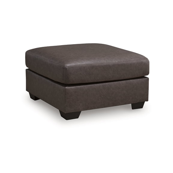 Signature Design by Ashley Walker Point Oversized Accent Ottoman, Faux Leather, Umber