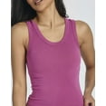 thumbnail image 5 of Real Essentials 5 Pack: Women's Seamless Ribbed Sleeveless Cropped Scoop Neck Tank Top - Casual Crop Top, 5 of 6