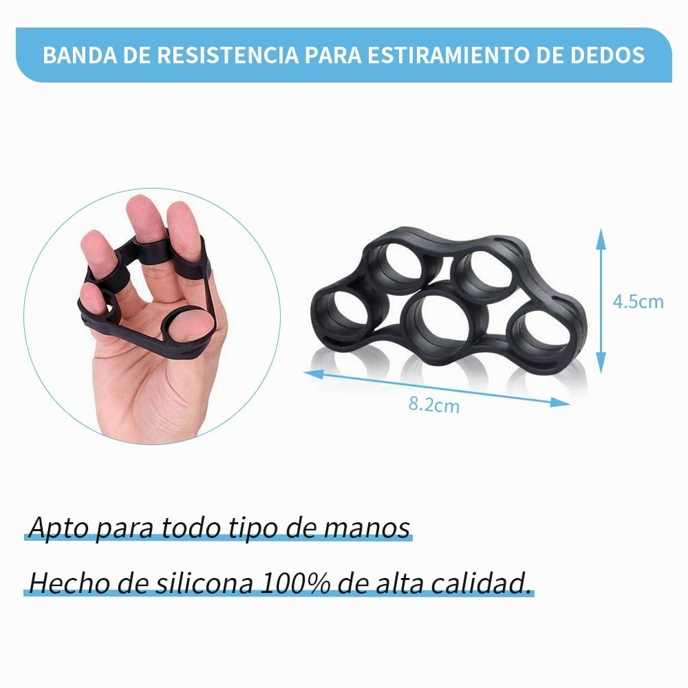 5PCS Resistance Hand Gripper Kit, Forearm Grip Adjustable Hand Grip Exerciser Strengthener Workout Set Finger Stretcher Trainer Grip Strength Ring & Stress Relief Grip Ball for Athletes Musicians
