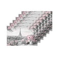 thumbnail image 4 of MKHERT Summer Paris City Landscape Eiffel Tower and Roses Painting Placemats Table Mats for Dining Room Kitchen Table Decoration 12x18 inch,Set of 6, 4 of 4