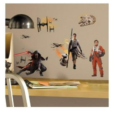 3 x 1.7 in. - 11 x 12 in. Star Wars the Force Awakens Ep VII Ensemble Cast Peel & Stick Wall Decals, Multicolor