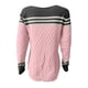 thumbnail image 4 of Suéter de cuello redondo para mujer, suéter de rayas de colores a juego, suéter para mujer, 4 of 5