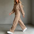 thumbnail image 5 of 2 Piece Sets for Women Lounge Sets Long Sleeve Tops Sweatshirt Wide Leg Pants Fall Casual Vacation Travel Outfits with Pockets, 5 of 6