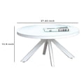 thumbnail image 5 of Saltoro Sherpi Aluminum Round Top Coffee Table Angled Flared Legs, White, 5 of 5