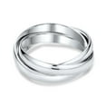 thumbnail image 2 of Bling Jewelry Unisex Simple Dome Russian Triple Rolling Wedding Band .925 Sterling Silver, 2 of 4