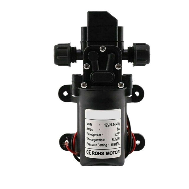 72W 12V Water Pump High Pressure Diaphragm Self-priming 160PSI 6L/Min RV Caravan ,Not Damage Pump