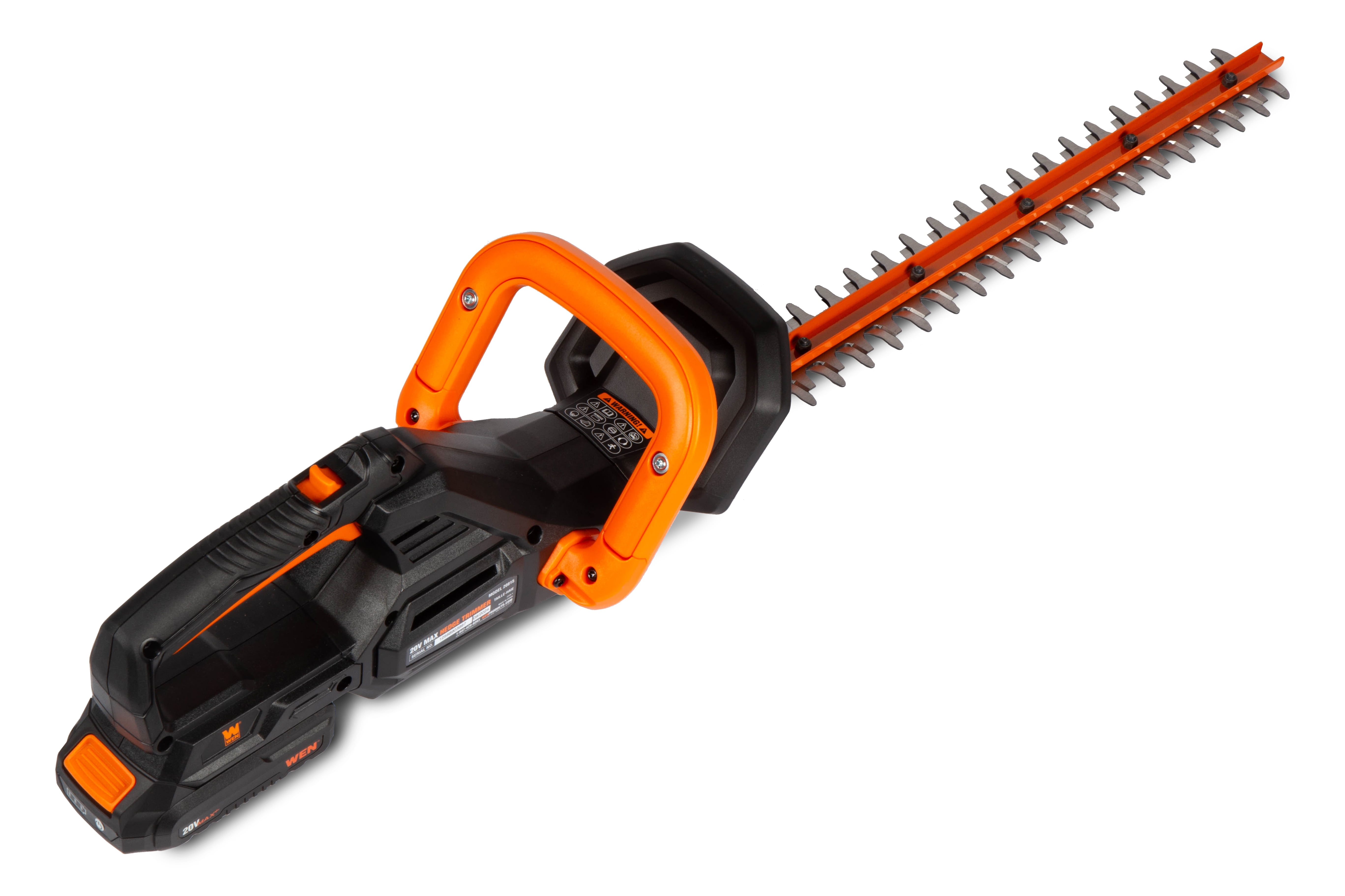 WEN 20V Max Cordless 20-Inch Hedge Trimmer with 2Ah Battery and Charger
