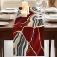 thumbnail image 3 of Red Marble Short Table Runner 48 Inches Long,Grey Gold Texture Vintage Farmhouse Art Cotton Linen Table Runners Dresser Scarves,Fabric Tabletop Scarf Furniture Cover for Home Dinner Party 13"x48", 3 of 9