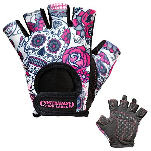 Pink Contraband Sports 5237 Pink Label Sugar Skull Weight Lifting Gloves 