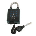 thumbnail image 1 of Fingerprint Padlock with Key Backup, Supports IC Card, Password, Biometric APP Controlled Keyless Smart Electronic Combination Lock for Outdoor Fence Gate Pool Shed Gym Locker Yard, 1 of 7