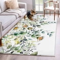 thumbnail image 2 of Eucalyptus Leaves Large Area Rugs for Bedroom Living Room, Soft Non Slip Carpet Bedside Rug, White Daisy Spring Floral Summer Botancial Rectangle Floor Cover Kitchen Accent Rug 2.7'x5' for Office, 2 of 9