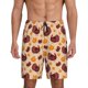 thumbnail image 1 of Balery Thanksgiving Turkey and Pumpkin Pantalones cortos de pijama de punto de algodón para hombre con cinturilla y bolsillos-4X-Large, 1 of 6