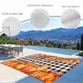 thumbnail image 6 of Outdoor Rug 5x7 ft Pumpkins Fall Thanksgiving Waterproof Outdoor Patio Rug Mat Non Slip Outside Area Rugs Carpet for RV,Camping,Porch,Deck,Pool,Balconybackyard,Orange Leaves Black White Plaid, 6 of 9