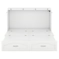 thumbnail image 4 of Queen Size Murphy Bed Wall Bed With Drawer And A Set Of Sockets & Usb Ports, Pulley Structure Design, White, 4 of 9