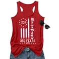 thumbnail image 5 of 250th Anniversary Tank Top for Women 1776-2026 - We the People Vintage Distressed American Flag Scoop Neck Sleeveless Tee - Patriotic Independence Day Graphic Top Red S, 5 of 8