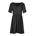 thumbnail image 5 of Sundresses for Women Casual Summer - Women's Summer Casual Dress Petal Sleeve Empire Waist V Neck Flowy Loose Swing T Shirt Dresses Party Dress, 5 of 7
