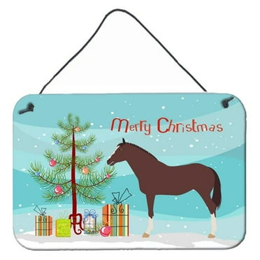 Carolines Treasures BB9280DS812 English Thoroughbred Horse Christmas Wall or Door Hanging Prints