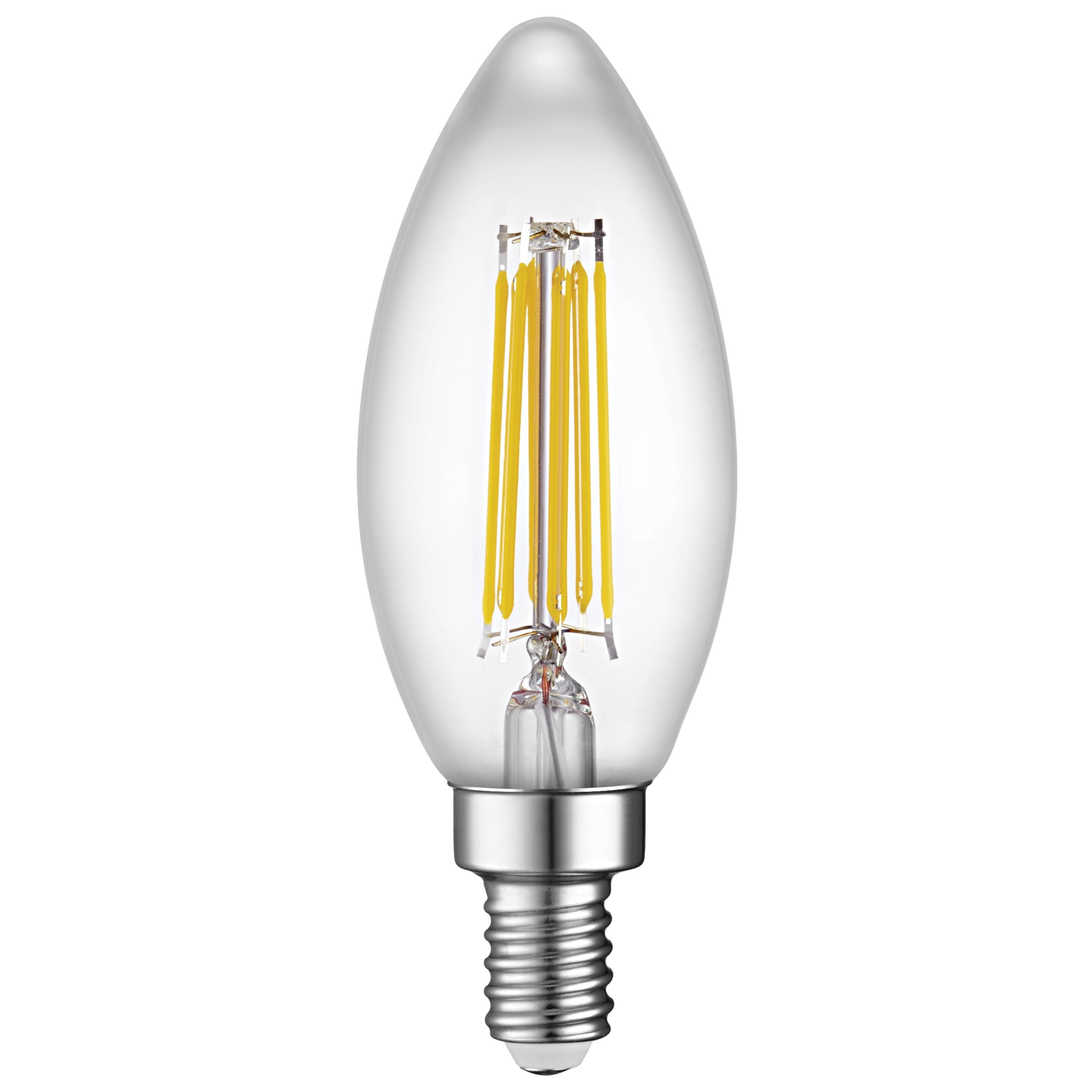 Great Value LED Light Bulb, 5.5 Watts (60W Equivalent) B10 Deco Lamp E12 Base, Dimmable, Soft White, 12-Pack