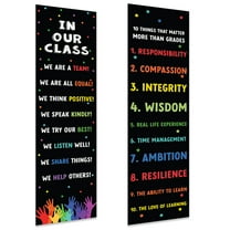 Koyal Wholesale Classic Rainbow We Are A Team Classroom Banner Sign for Teachers, Door, Wall Decor Diversity Theme, 2-Pk