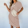 thumbnail image 6 of Womens Short Sleeve T-Shirt Dress With Pocket Loose Casual Dress，Sizes S-XXL, 6 of 6