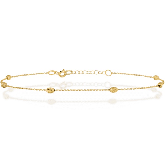 14K Solid Yellow Gold Anklet Summer Beach Foot Ankle Bracelet