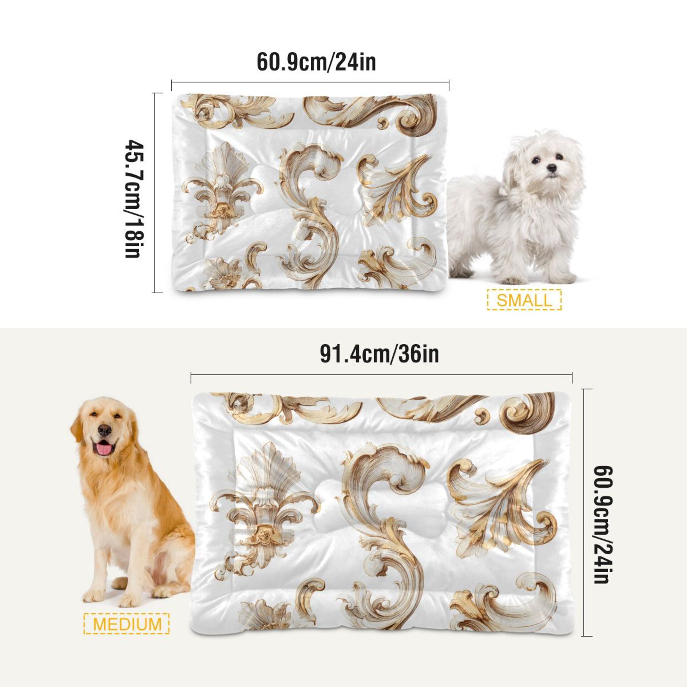Cozy Mat Pet Bed Indoor Outdoor Warm Soft For Cat Dog Puppy(S/M) French Golden
