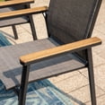 thumbnail image 3 of MF Studio 5-Piece Outdoor Patio Dining Set with 4 Aluminum Armchairs and 1 Dining Table with Wood-Grain Top,Black&Gray, 3 of 16