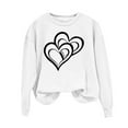 thumbnail image 4 of Brilliant Valentine Shirt Adult Womens Tops Plus Size Women Round Neck Long Sleeves Casual Sweatshirts Sweater Pullover Tunic Tops White S, 4 of 4
