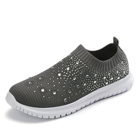 

Women s Mesh Breathable Walking Shoes Lightweight Athletic Running Shoes Slip-on Sock Sneakers Sparkly Shiny
