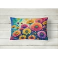 thumbnail image 2 of Carolines Treasures DAC1423PW1216 16 x 12 in. Unisex Chrysanthemums in Color Fabric Decorative Pillow, 2 of 4