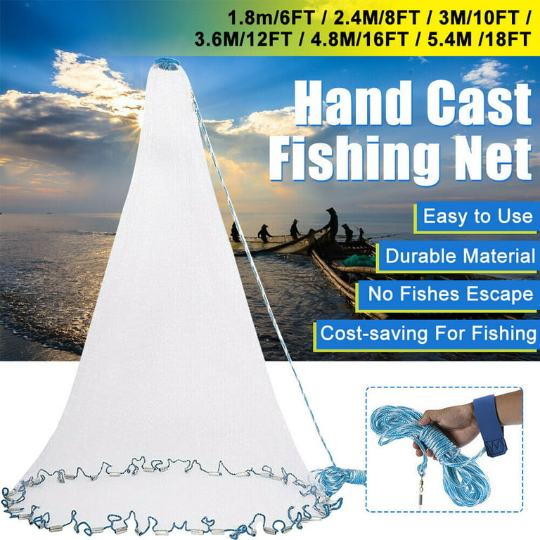 Omorc Saltwater 6-16ft Fishing Cast Freshwater Casting Nets Fish