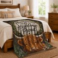 thumbnail image 6 of Homegrown Highland Cow Eucalyptus Wreath Rustic Proud, Cozy Friendship Quote Scene, Warm Flannel Blanket for Ranch House and Living Room, Art Lovers Friendship Gift, Artistic Home Decor, 6 of 7
