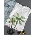 thumbnail image 3 of Flamingos And Palm Trees T-Shirt Women -Smartprints Designs, Female x-Large, 3 of 4